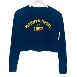 Nike West Virginia Mountaineers Crop Top Women’s XS Blue Long Sleeve Loose Fit